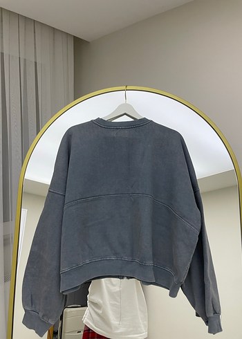 Gri Fermuarlı Kadın Sweatshirt - Görsel 5