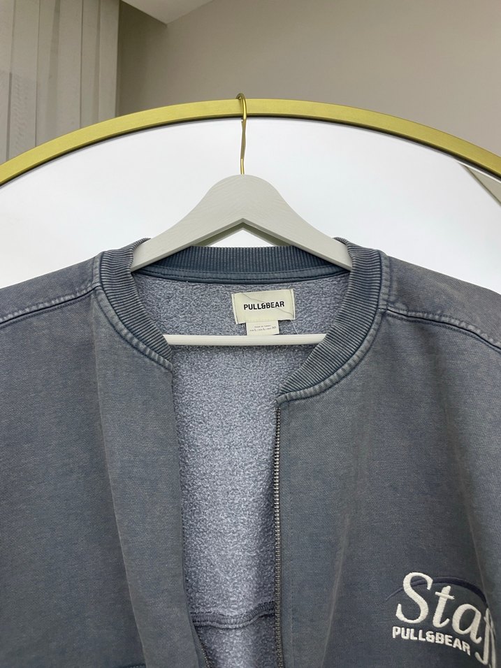 Gri Fermuarlı Kadın Sweatshirt - Görsel 3