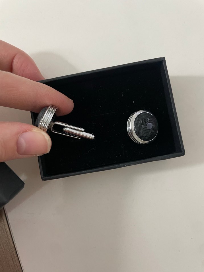 Altınyıldız Classics Siyah Gri Kol Düğmesi - Görsel 3