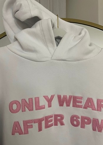 Beyaz Kapüşonlu Oversize Kadın Sweatshirt - Görsel 3