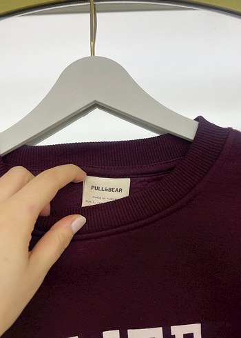 Bordo Oversize Baskılı Kadın Sweatshirt - Görsel 3
