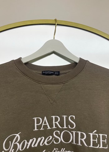 Kadın Kahverengi Paris Baskılı Sweatshirt - Görsel 3