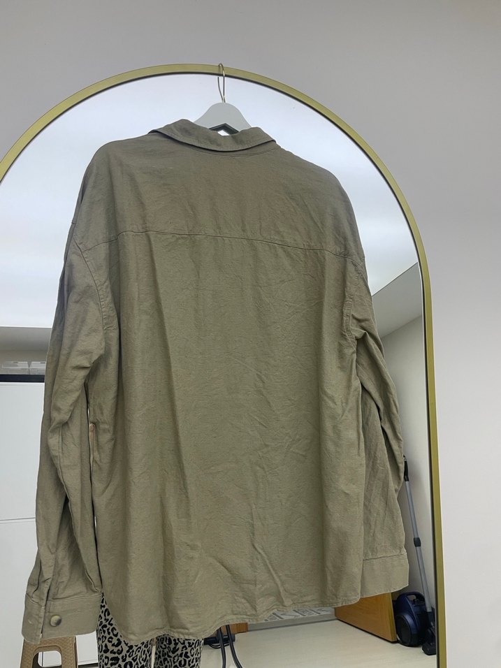 Düğmeli Keten erkek Gömlek - Görsel 3