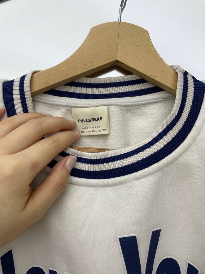 New York Baskılı Beyaz Kadın Sweatshirt - Görsel 2