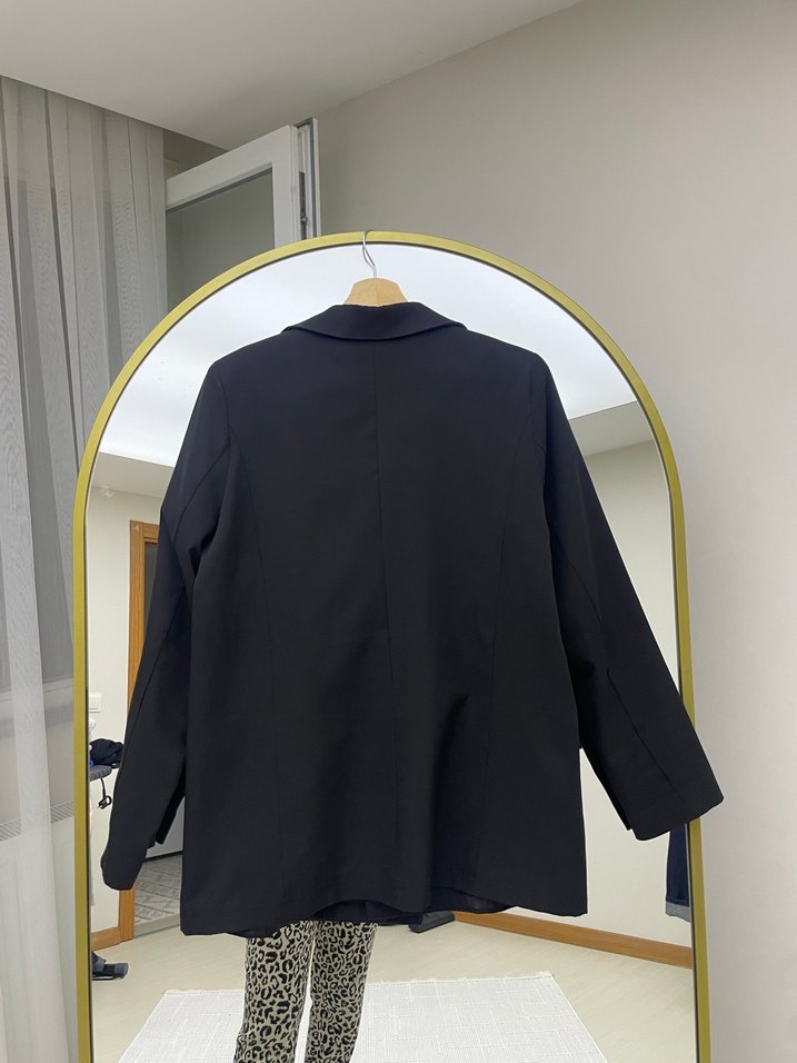 Düğmeli Siyah  Kadın Blazer Ceket - Görsel 3