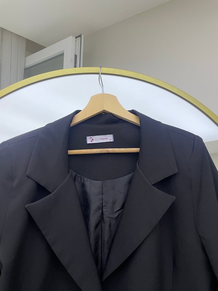 Düğmeli Siyah  Kadın Blazer Ceket - Görsel 2