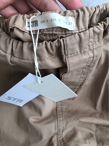 s Beden camel Renk Poplin paraşüt pantolon