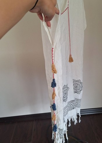 Püsküllü Nakışlı Bohem pareo - Görsel 2