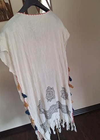 Püsküllü Nakışlı Bohem pareo - Görsel 3