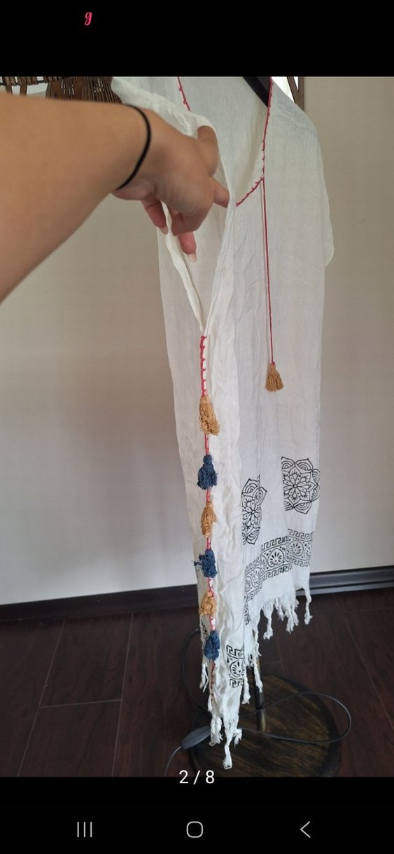 Püsküllü Nakışlı Bohem pareo - Görsel 2