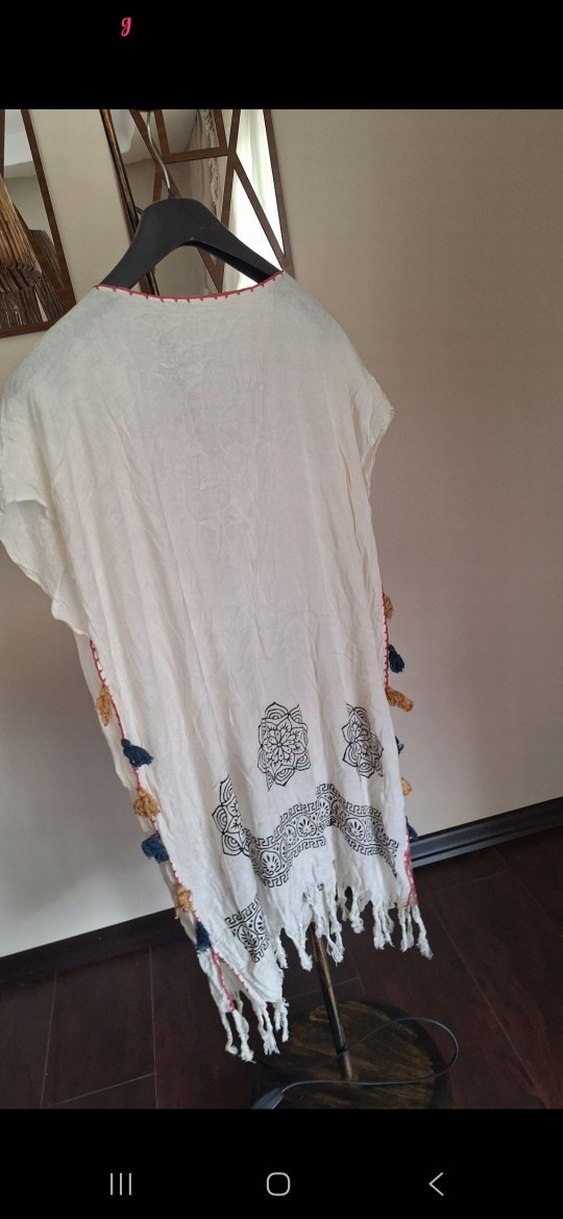 Püsküllü Nakışlı Bohem pareo - Görsel 3