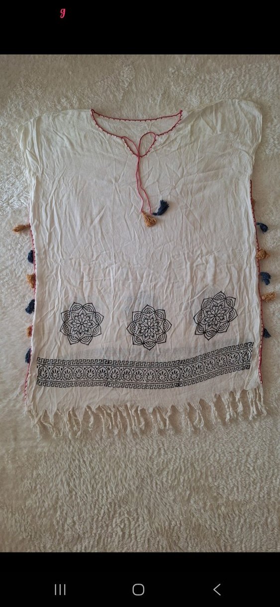 Püsküllü Nakışlı Bohem pareo - Görsel 5