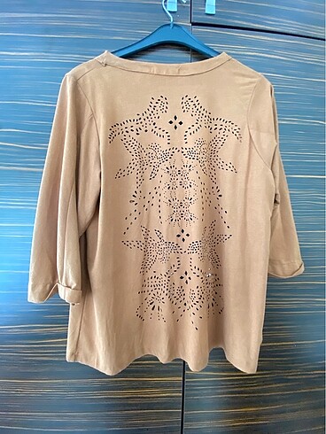 Şık süet hırka - Görsel 7