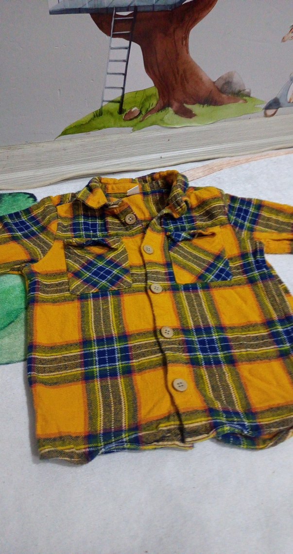 Sarı Düğmeli Erkek Çocuk Gömlek - Görsel 3