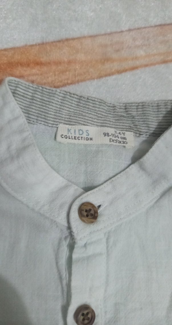 Gri Beyaz Erkek Keten Gömlek - Görsel 3