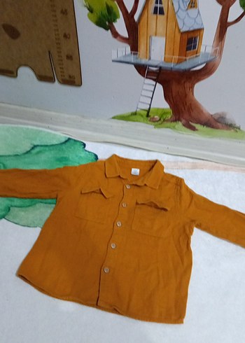 Erkek Çocuk Kahverengi Keten Gömlek - Görsel 3