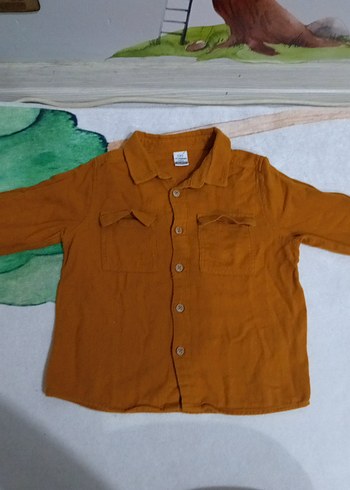 Erkek Çocuk Kahverengi Keten Gömlek - Görsel 4