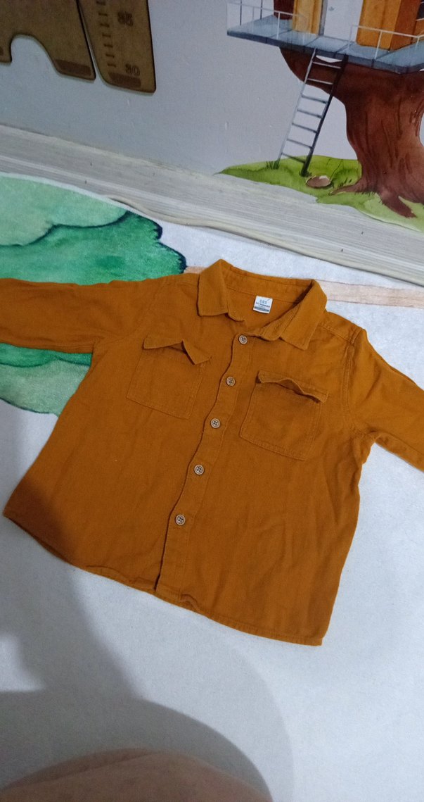 Erkek Çocuk Kahverengi Keten Gömlek - Görsel 2