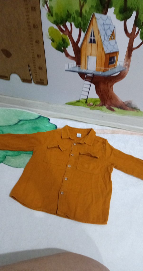 Erkek Çocuk Kahverengi Keten Gömlek - Görsel 3