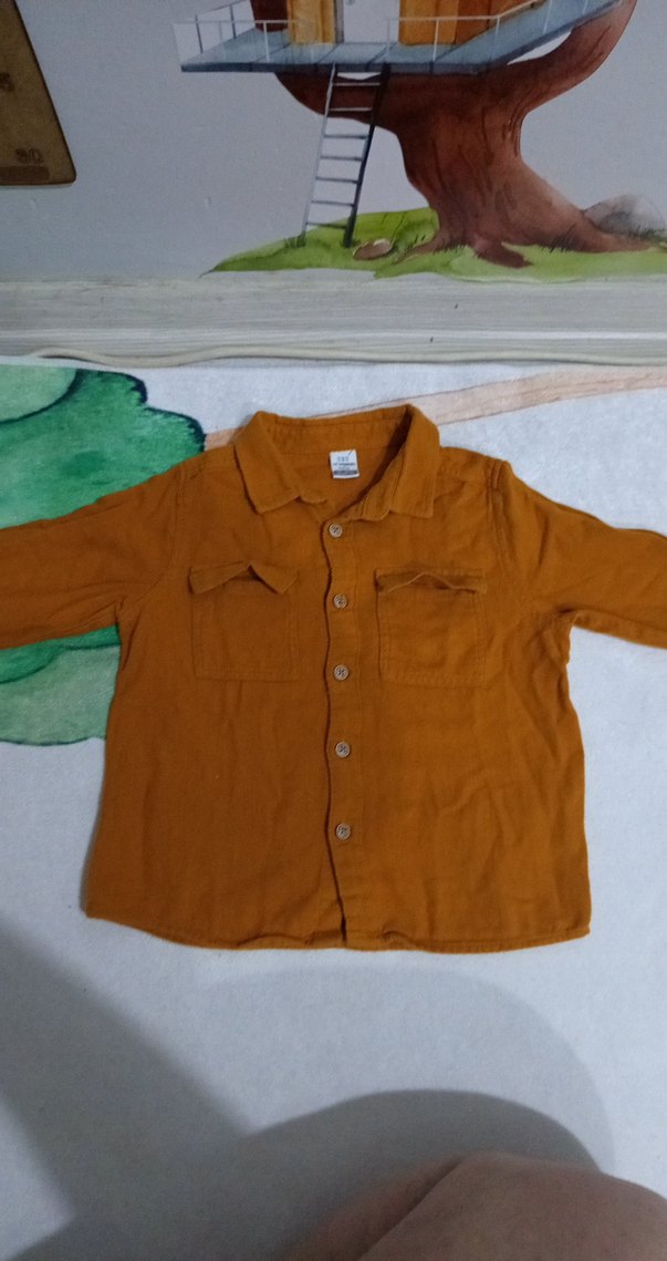 Erkek Çocuk Kahverengi Keten Gömlek - Görsel 4