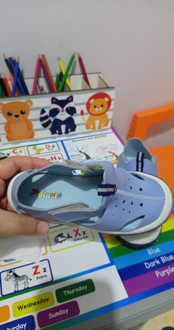 Mavi Erkek Çocuk Cırt Cırtlı Terlik - Görsel 3