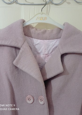 Düğmeli Purdra Pembe Kadın Uzun Kaban - Görsel 4