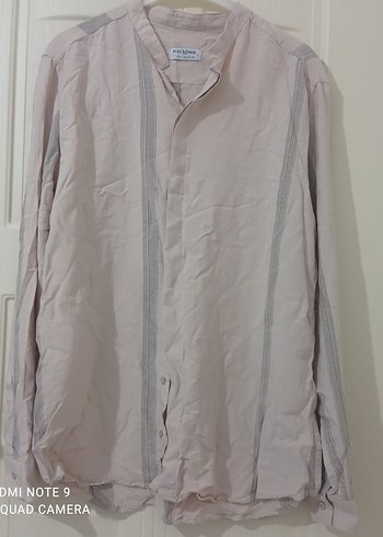 Bej Regular Fit Keten Gömlek - Görsel 2