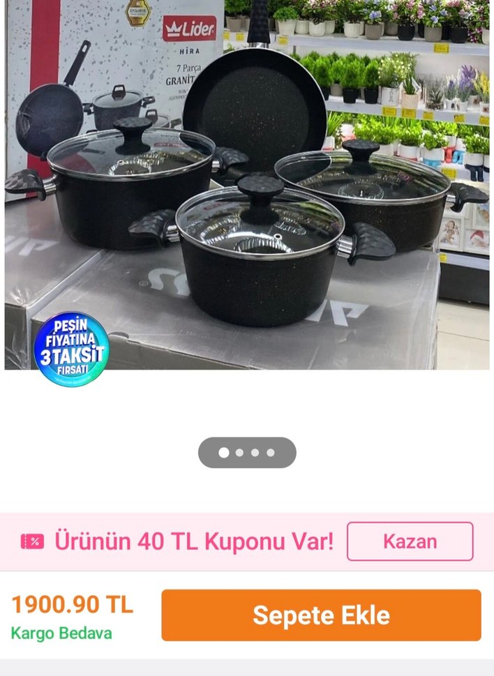 Lider Hira 7 Parça Granit Tencere Seti - Görsel 4