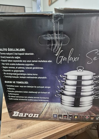 Baron Galaxi 5 Parça Çelik Tencere Seti - Görsel 3