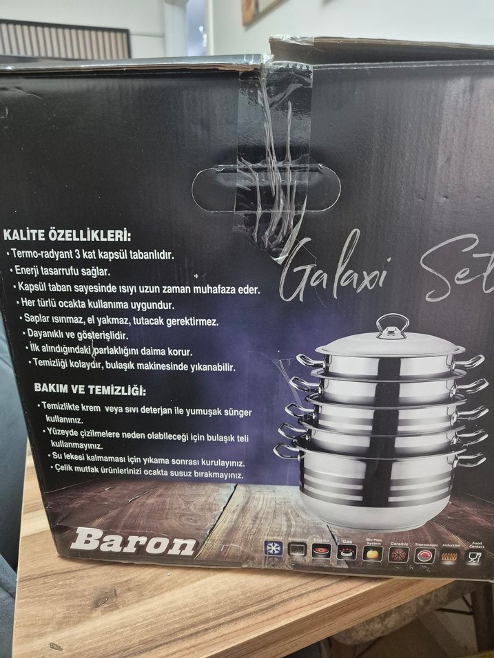 Baron Galaxi 5 Parça Çelik Tencere Seti - Görsel 3