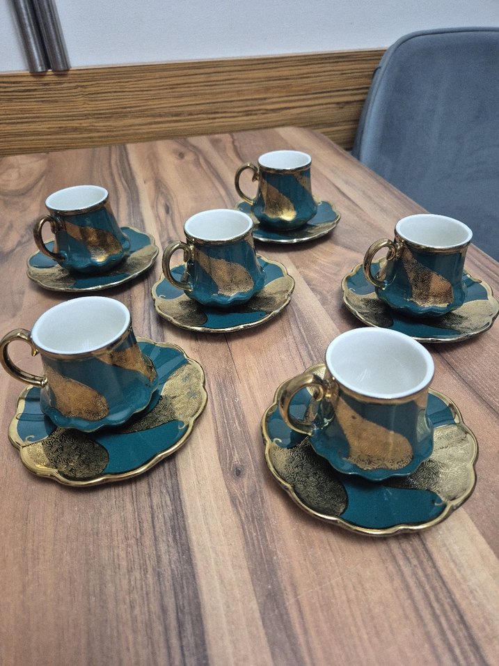 Gezer 6'lı Yeşil Kahve Fincan Takımı - Görsel 4