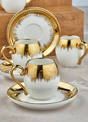 Diğer Cooker 6'lı Lux Gold Kahve Fincan Takımı 