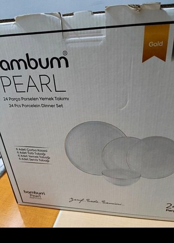 Bambum Pearl 24 Parça Platinum Porselen Yemek Takımı - Görsel 3