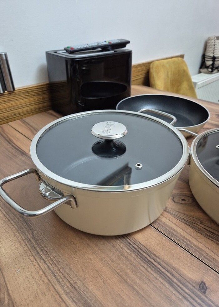 Lines Rozella 7 Parça Titanyum Tencere Seti. - Görsel 3