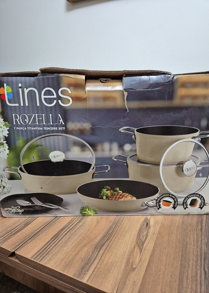 Lines Rozella 7 Parça Titanyum Tencere Seti. - Görsel 4