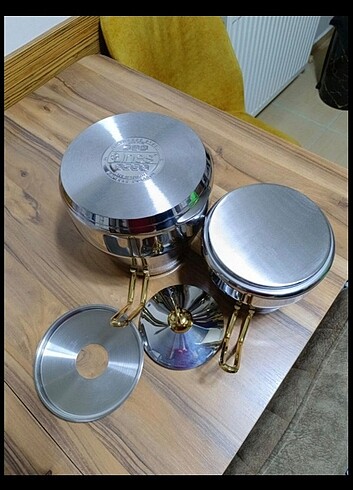 Lines Metal Altın Kulplu Mega Piramit XXL Çaydanlık Takımı - Görsel 5