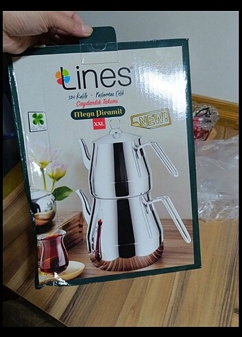 Lines Metal Altın Kulplu Mega Piramit XXL Çaydanlık Takımı - Görsel 7