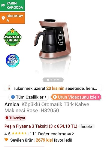 Arnica Köpüklü Kahve Makinesi - Görsel 4