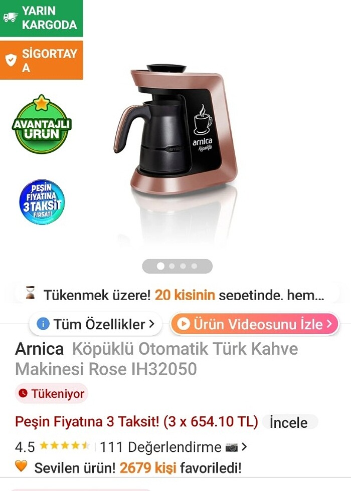 Arnica Köpüklü Kahve Makinesi - Görsel 4