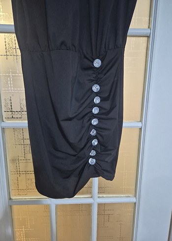 Bayan Parlak Taşlı Kısa Şık Abiye Elbise - Görsel 5