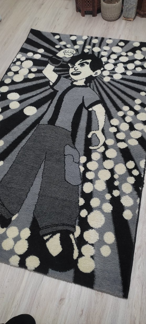 Gri Desenli Baskılı Halı - Görsel 3