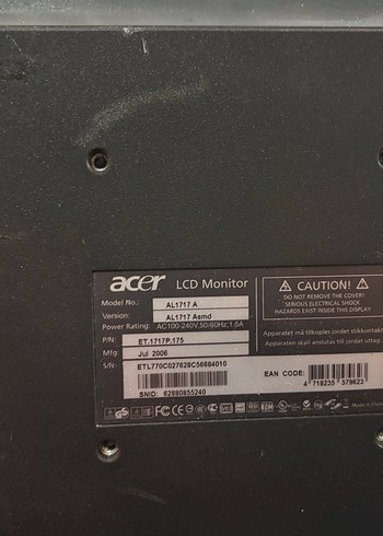 Gri Acer Monitör AL1717A - Görsel 3