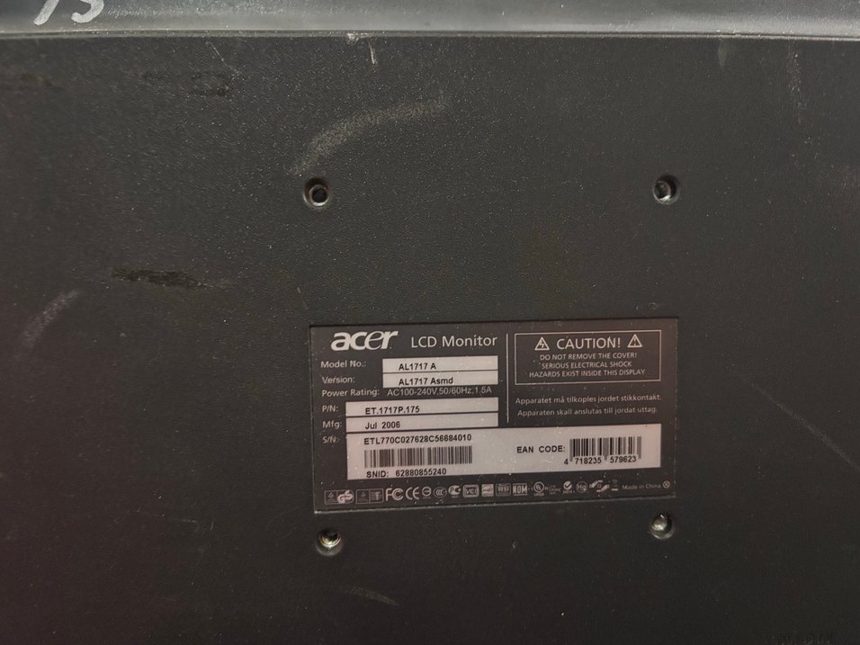 Gri Acer Monitör AL1717A - Görsel 3