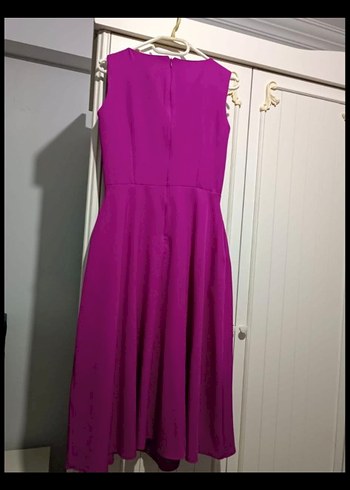 Pembe Uzun Kollu Modern Klasik Elbise - Görsel 5