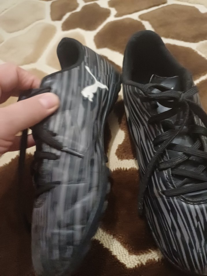 Siyah Zebra Desenli Erkek çocuk Futbol Ayakkabısı# Puma#krampon - Görsel 2