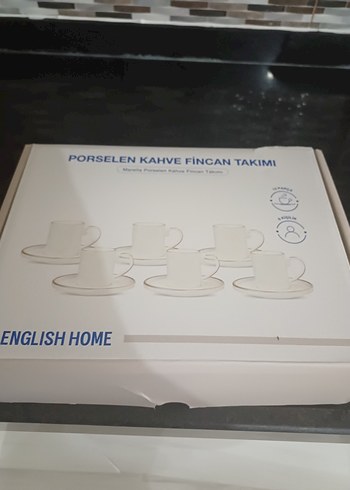 English home Marella Beyaz Altın Kenarlı Fincan Takımı 6 kişilik - Görsel 4