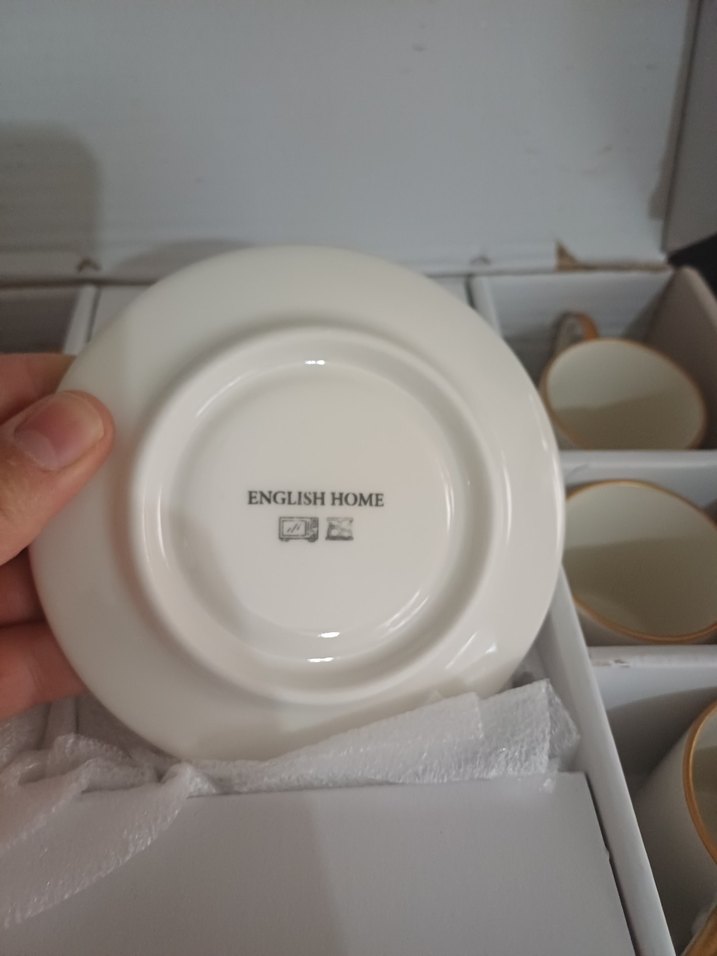 English home Marella Beyaz Altın Kenarlı Fincan Takımı 6 kişilik - Görsel 2