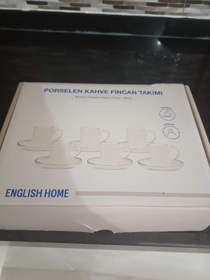 English home Marella Beyaz Altın Kenarlı Fincan Takımı 6 kişilik - Görsel 4