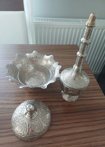 #Nakışlı Parlak#Şekerlik#kolonyalık#gümüş takım.KULLANILMAMIŞTIR - Görsel 2