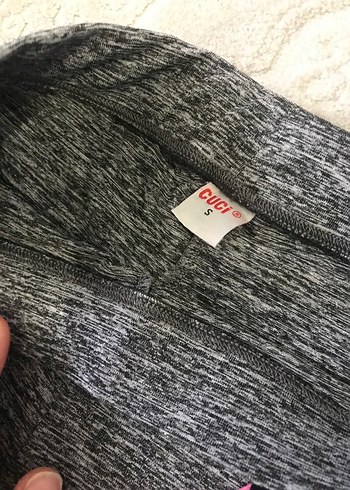 Kız Çocuk Gri ve Desenli Tayt Seti - Görsel 4